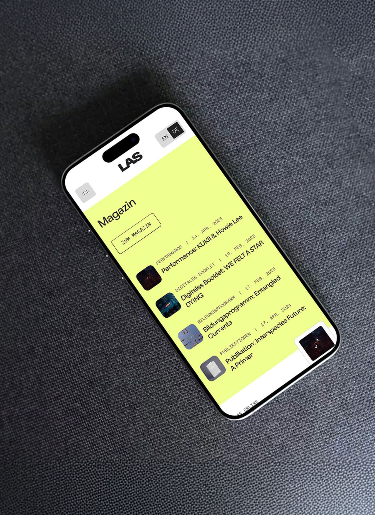 Smartphone with LAS Magazine